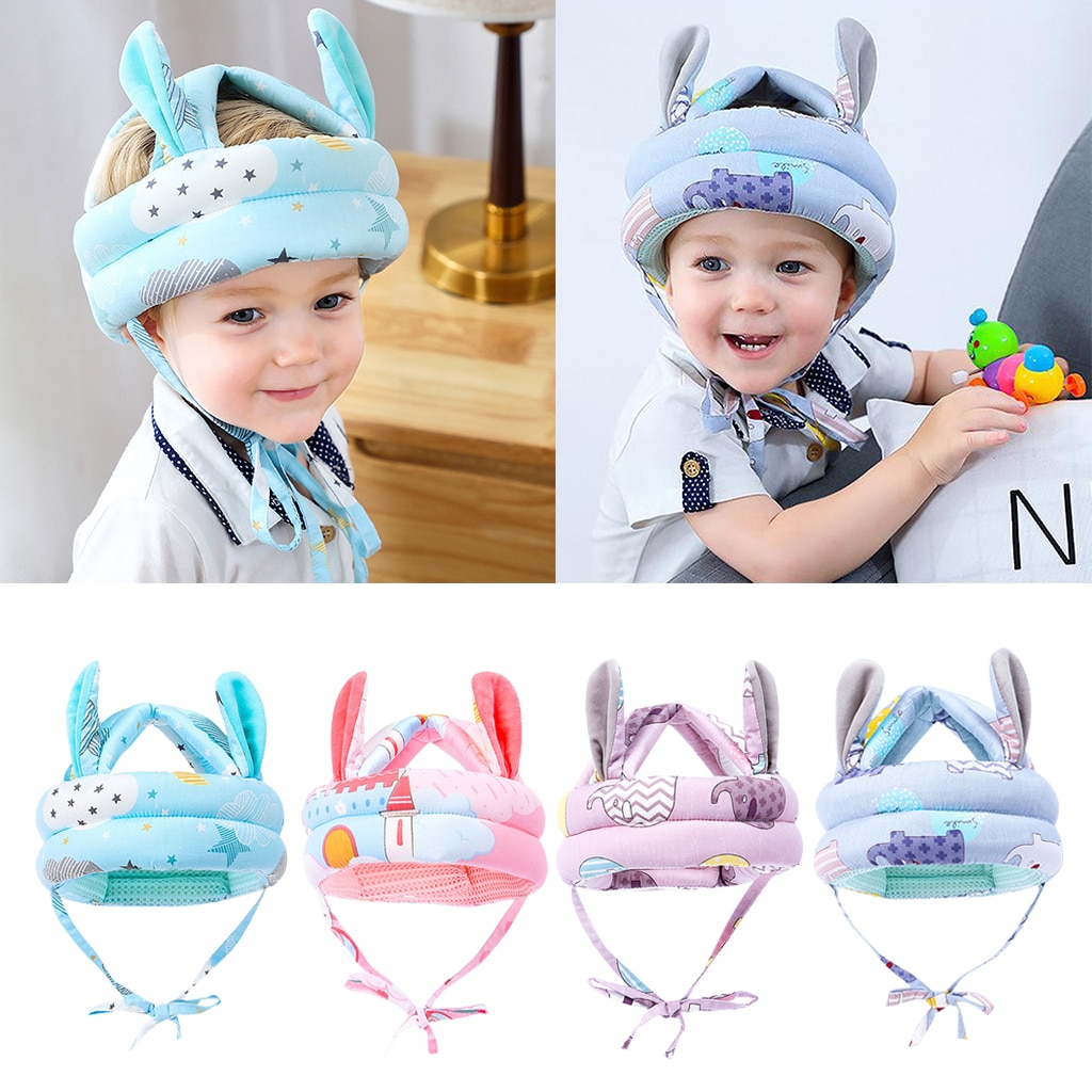 Soft Baby Helmet with Bunny Ears